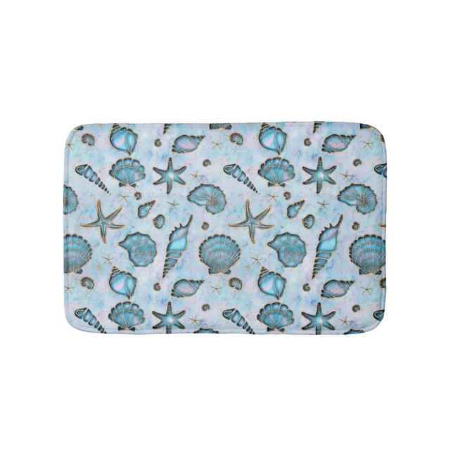 Tapis De Bain Coquillages Starfish Aquarelle Opale ID782 (Devant)