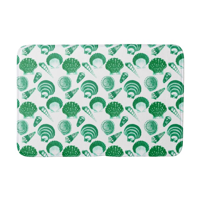 Tapis De Bain Coquillages - vert vert sur un arrière - plan (Devant)