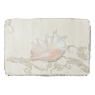 Tapis De Bain Coquille de conque avec le défilement de corail f