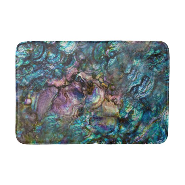 Tapis De Bain Coquille de mer en abalone iridescent arc-en-ciel (Devant)