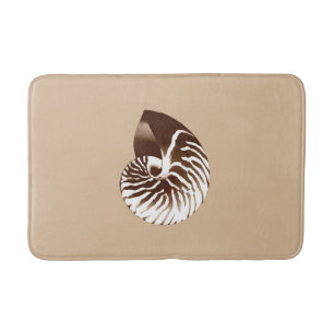 Tapis De Bain Coquille de Nautilus - brun, blanc et beige