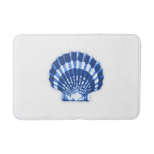 Tapis De Bain Coquille de St Jacques - Bleu de marine sur un Arr