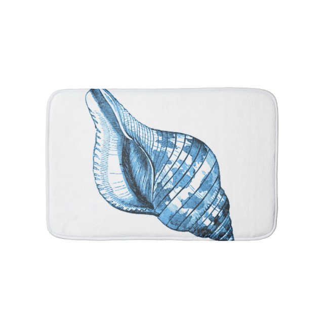 Tapis De Bain Coquille plage océan bleu bleu matelas de bain bla (Devant)