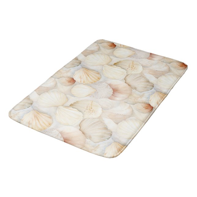 Tapis De Bain Coquilles de Mer Crème Sable Plage d'Ivoire  (Angle)