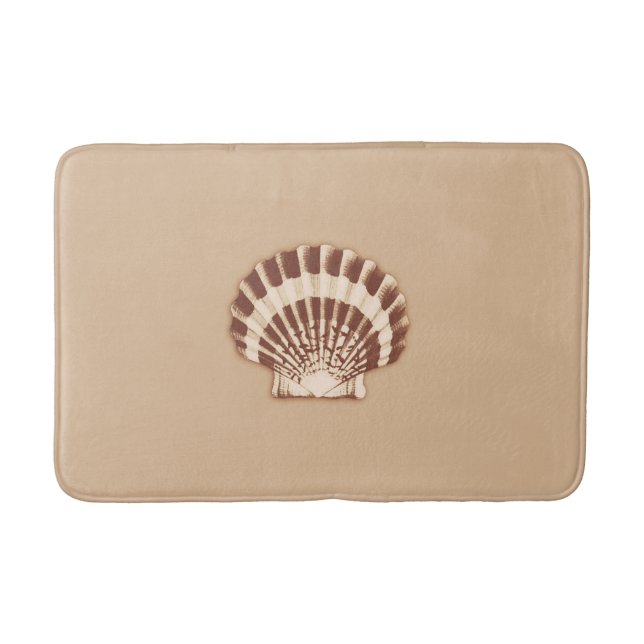 Tapis De Bain Coquilles de mer - marron et beige (Devant)