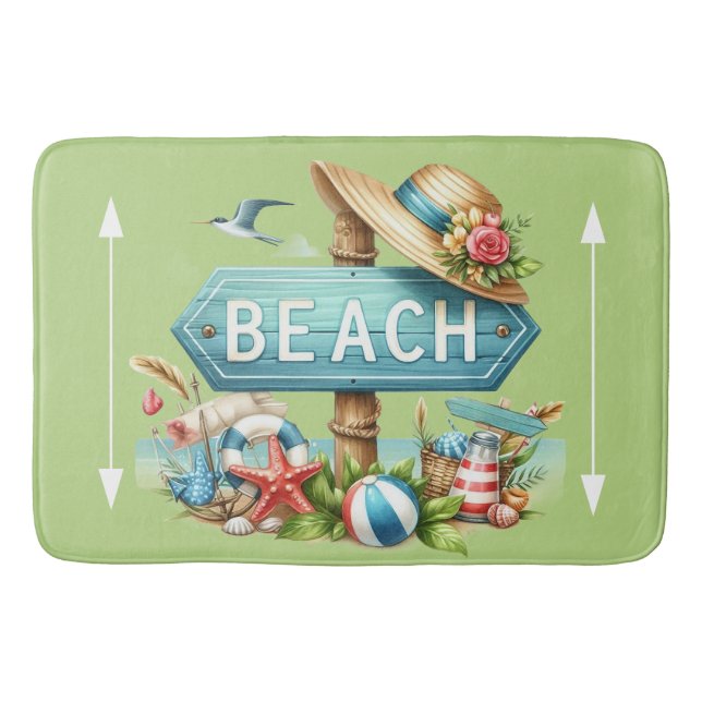 Tapis De Bain Coquilles de plage pastel (Devant)