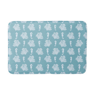 Tapis De Bain Corail Bleu et Hippocampes Côte de Plage