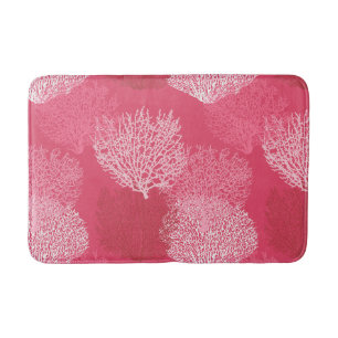 Tapis De Bain Corail de ventilateur imprimé, nuances de corail r
