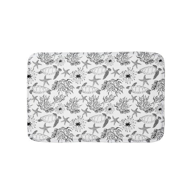 Tapis De Bain Corail plante, tortue marine (Devant)