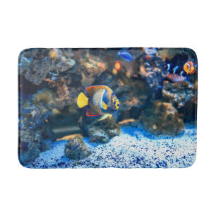 Tapis De Bain Corail tropical vibrant sous-marin de poissons