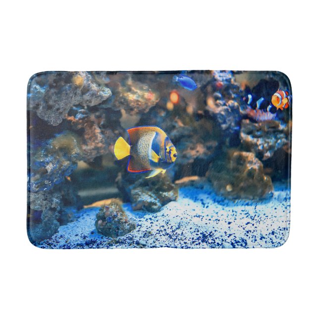 Tapis De Bain Corail tropical vibrant sous-marin de poissons (Devant)