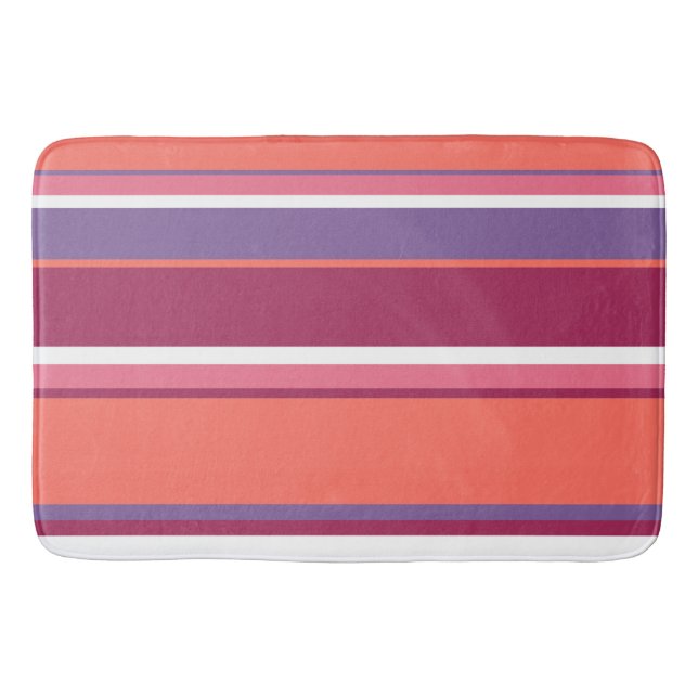 Tapis De Bain Corail vivant, rouge et violet (Devant)