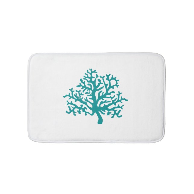 Tapis De Bain Coral Reef Turquoise White Bath Mat (Devant)