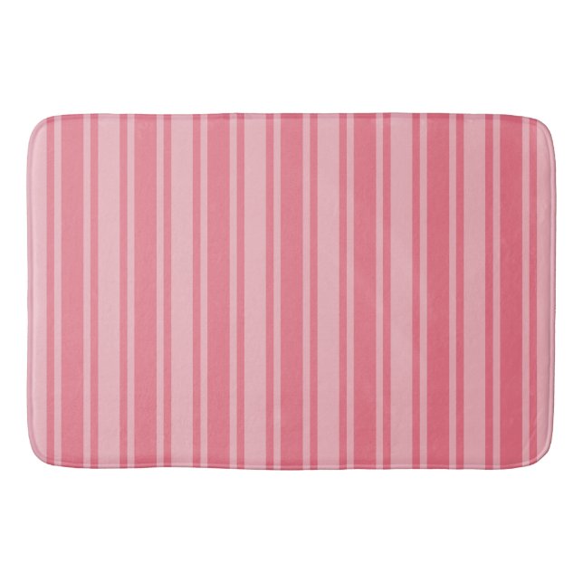 Tapis De Bain Coral rose bonbons rayures (Devant)