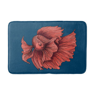 Tapis De Bain Coral Siamese combat le poisson