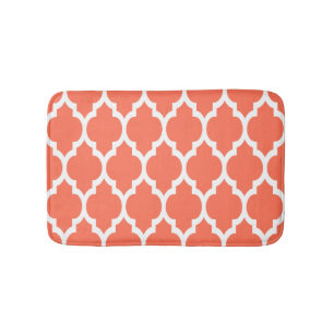 Tapis De Bain Coral White Moroccan Quatrefoil Pattern #4