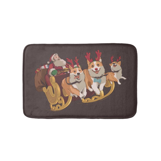 Tapis De Bain Corgis de Noël (Devant)