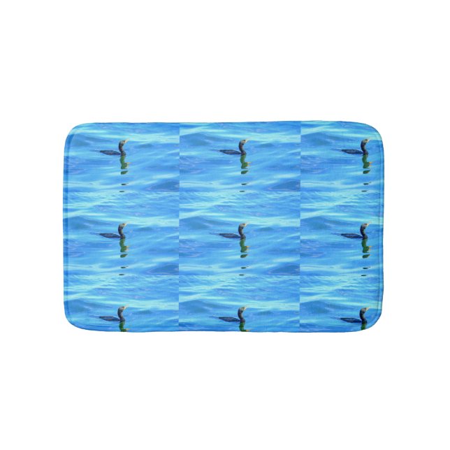Tapis De Bain cormorans nageant en mer bleue (Devant)