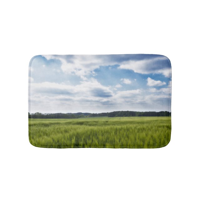 Tapis De Bain Corneilles vertes et ciels bleus (Devant)