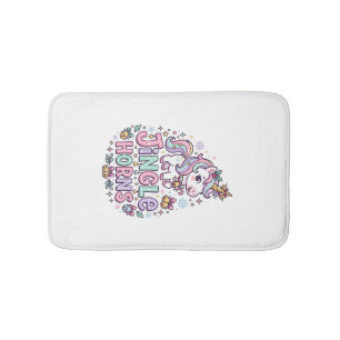 Tapis De Bain Cornes de clochettes de licorne Vêtements charmant