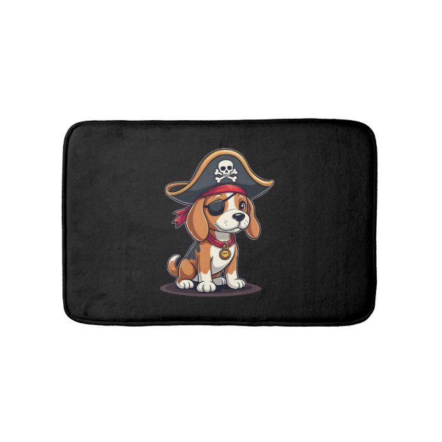 Tapis De Bain Costume de pirate Beagle Drapeau Jolly Roger Crâne (Devant)