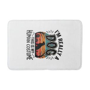 Tapis De Bain Costume Humain Chien Drôle Halloween Vintage Chien