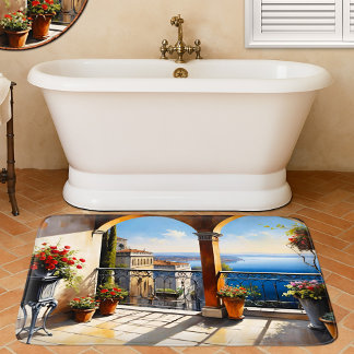 Tapis De Bain Côte Méditerranéenne Balcon Italien