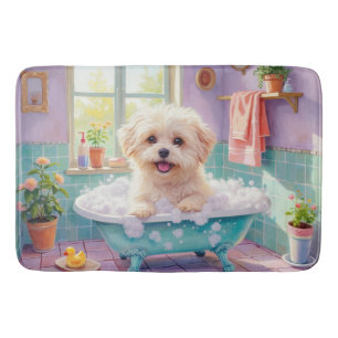 Tapis De Bain Coton de Tulear Heure du Bain Décoration de salle