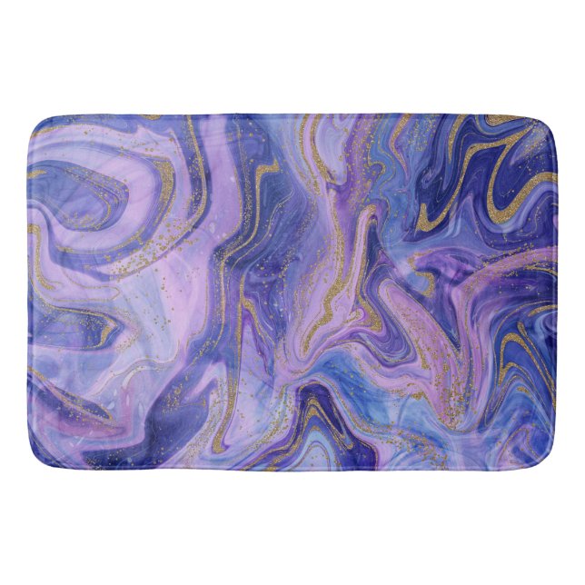 Tapis De Bain Coton Filé Éthéré Marbré Aquarelle Fantastique (Devant)
