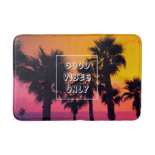 Tapis De Bain Coucher de soleil des palmiers tropicaux "Good Vib