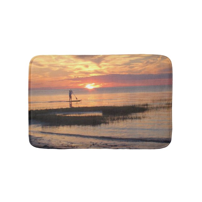 Tapis de bain Coucher de soleil et Surfboarding (Devant)