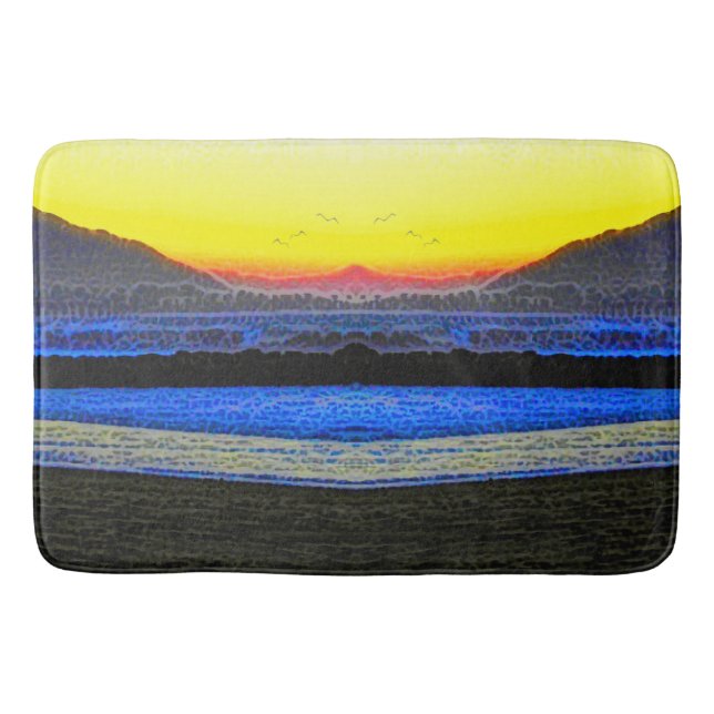 Tapis De Bain Coucher de soleil mystique à double vision (Devant)