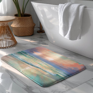 Tapis De Bain Coucher de soleil paisible sur la plage, paysage n