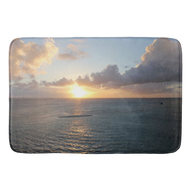 Tapis De Bain Coucher de soleil Pittoresque d'Aruba sur la mer d (Devant)