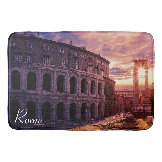 Tapis De Bain Coucher de soleil sur le Colisée de Rome à Rome (Devant)