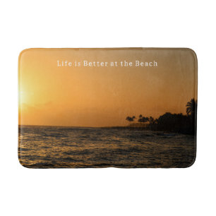 Tapis De Bain Coucher de soleil sur l'océan de la plage de Kauai