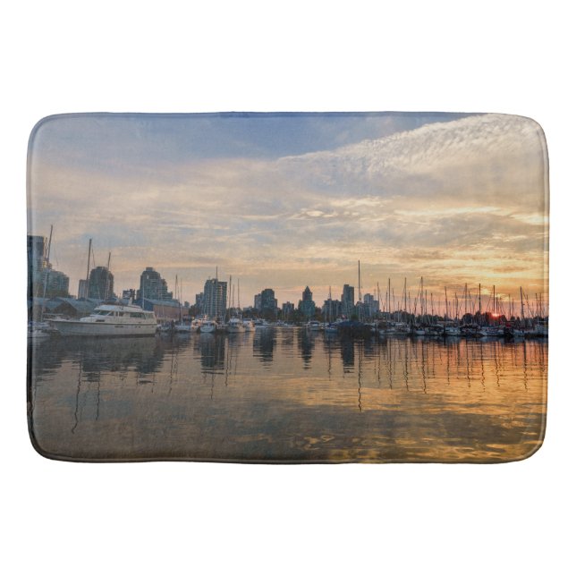 Tapis De Bain Coucher de soleil sur Vancouver Skyline (Devant)