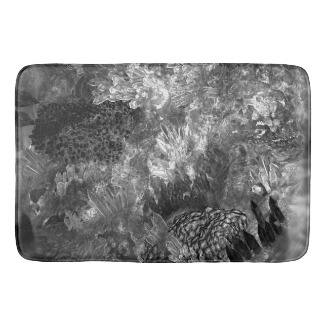 Tapis De Bain Couches de cristaux gris (Devant)