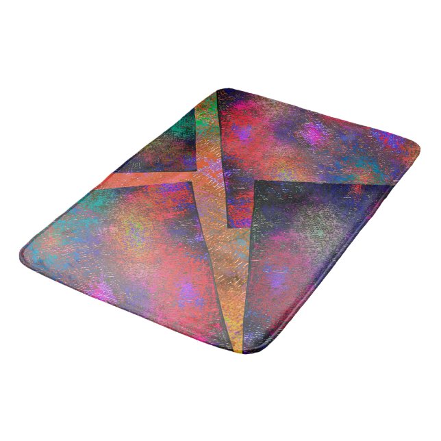 Tapis De Bain Couches d'images de couleur rustique mal arrangées (Angle)