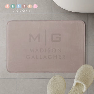 Tapis De Bain Couleur beige pastel tendre et doux lumière solide