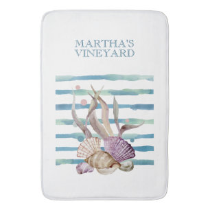 TAPIS DE BAIN COULEUR DE L'EAU PLAGE ABRIS CORAUX VACANCES