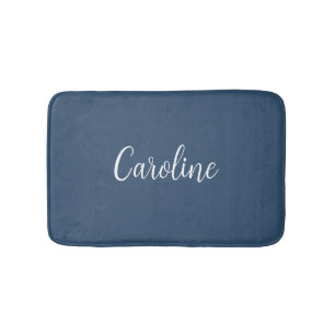 Tapis De Bain Couleur de tendance Sérieux Nom bleu Bain Mat
