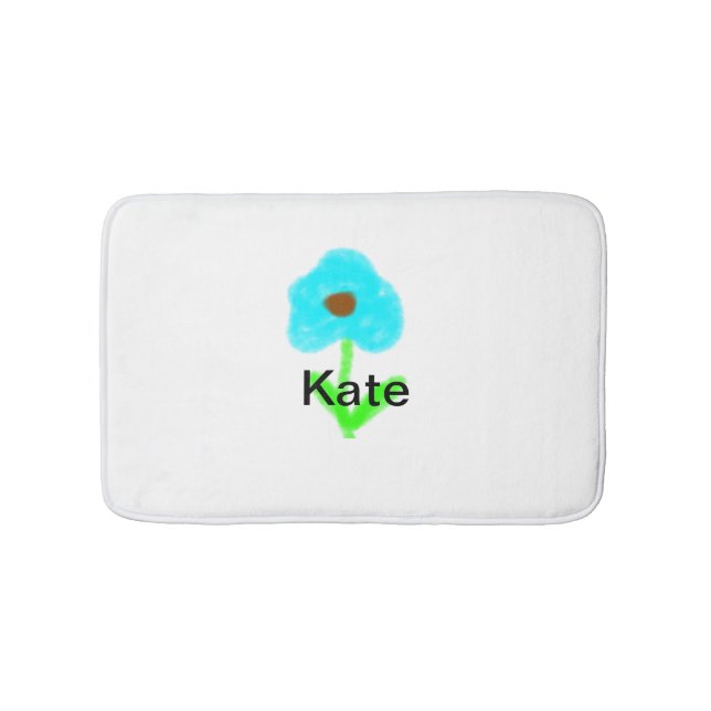 Tapis De Bain Couleur d'eau bleu vert ajouter votre nom texte pe (Devant)