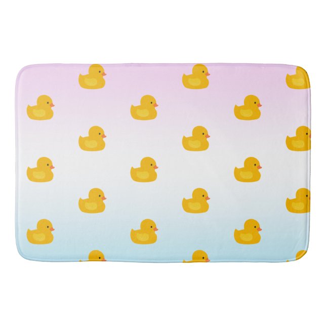 Tapis De Bain Couleur d'eau mignonne jaune canard motif bleu dég (Devant)