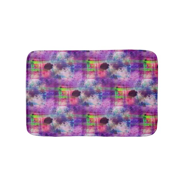 Tapis De Bain Couleur d'eau verte et violette (Devant)