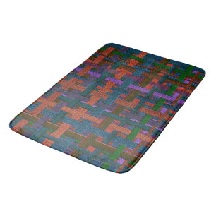 Tapis De Bain Couleur foncée "plaid" en tissu ou en toile