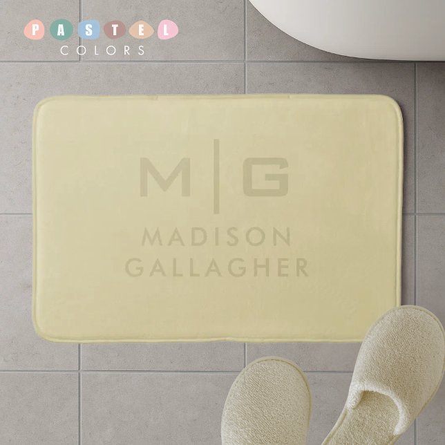 Tapis De Bain Couleur Jaune Citron Pastel Lumière Douce Solide (Solid Soft Light Pastel Lemon Yellow Color Bath Mat
)