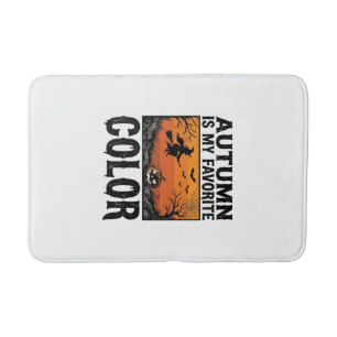 Tapis De Bain Couleur préférée d'automne Halloween Citrouille Ve