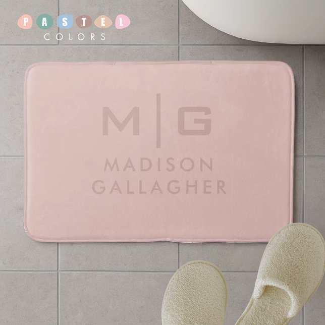 Tapis De Bain Couleur Rose Pêche Pastel Lumière Douce Solide (Solid Soft Light Pastel Peach Pink Color Bath Mat
)