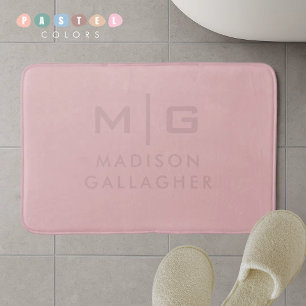 Tapis De Bain Couleur Rose Saumon Pêche Pastel Lumière Douce Sol